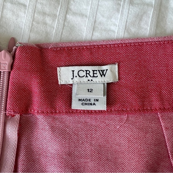 J. Crew Oxford Nantucket Ruffle Pencil Skirt in Pink and Red, 12 - Picture 9 of 13